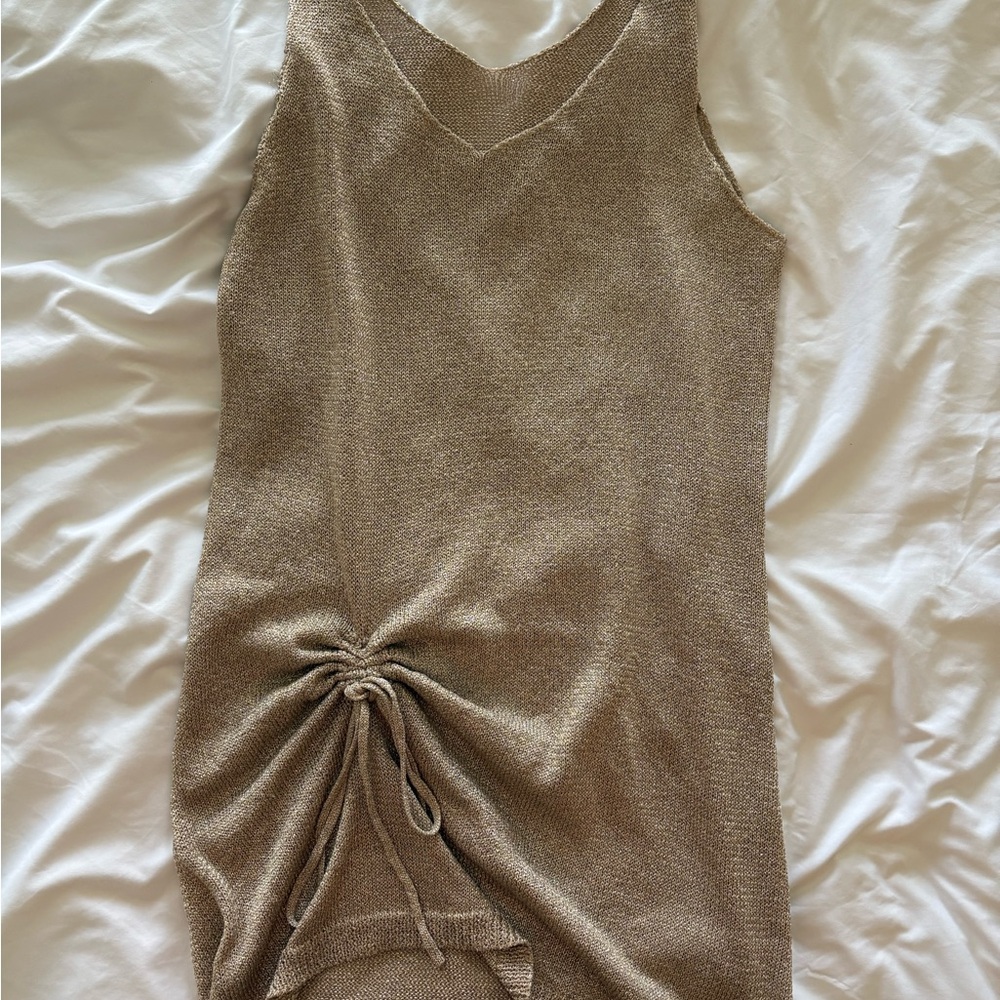 SHEIN Tan Knit Swim Coverup NWOT